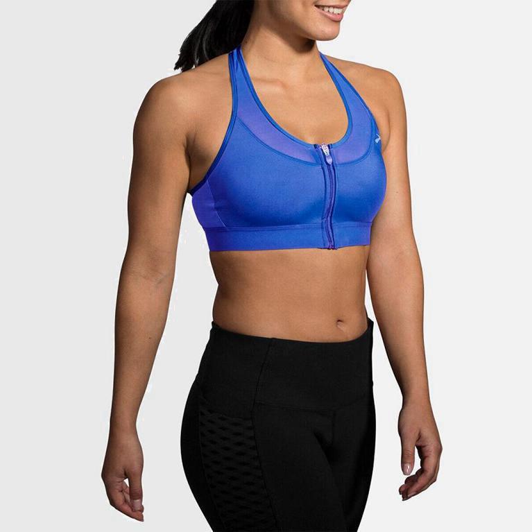 Brooks Fastforward Zip Run Bra Dam 065743-HTW Blå